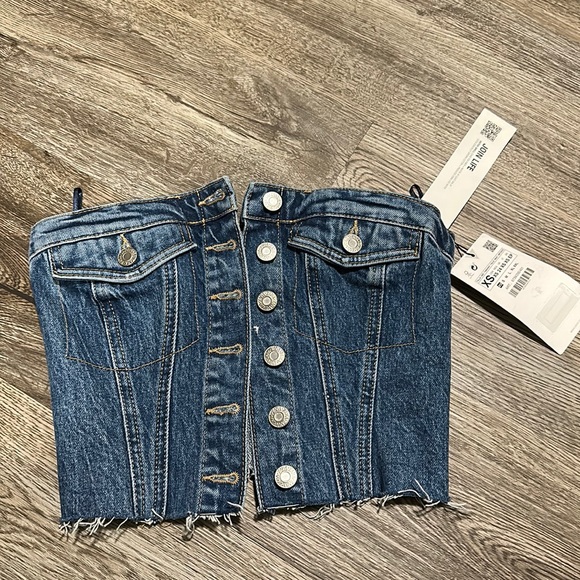 Zara Denim Tube Top - Picture 1 of 3